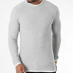De gros 😍 Pull Twinn Gris Chiné de Jack And Jones 💯 -Jack And Jones Soldes jack and jones 337457 12204032 LIGHT GREY MEL 20220922T152118 03