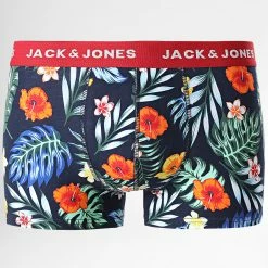 Tout neuf 🧨 Lot De 5 Boxers Flower Bird Noir Bleu Marine Floral de Jack And Jones 🤩 -Jack And Jones Soldes jack and jones 337467 12224212 SURF THE WEB NAVY BLAZE 20221026T150559 03