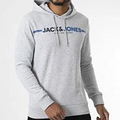 Vente flash 💯 Sweat Capuche Frederik Gris Chiné de Jack And Jones 👏 -Jack And Jones Soldes jack and jones 337479 12219814 LGHT GREY MEL NEW LGM 20220927T150100 03