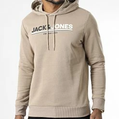 Offres 🛒 Sweat Capuche Frederik Beige de Jack And Jones ✨