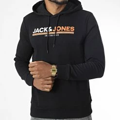 Meilleur prix ⌛ Sweat Capuche Frederik Noir de Jack And Jones 🎉 -Jack And Jones Soldes jack and jones 337482 12219814 BLACK 20220927T151640 03