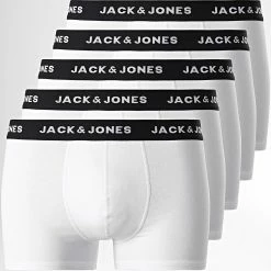 Meilleure affaire 🥰 Lot De 5 Boxers Huey Blanc de Jack And Jones 🌟
