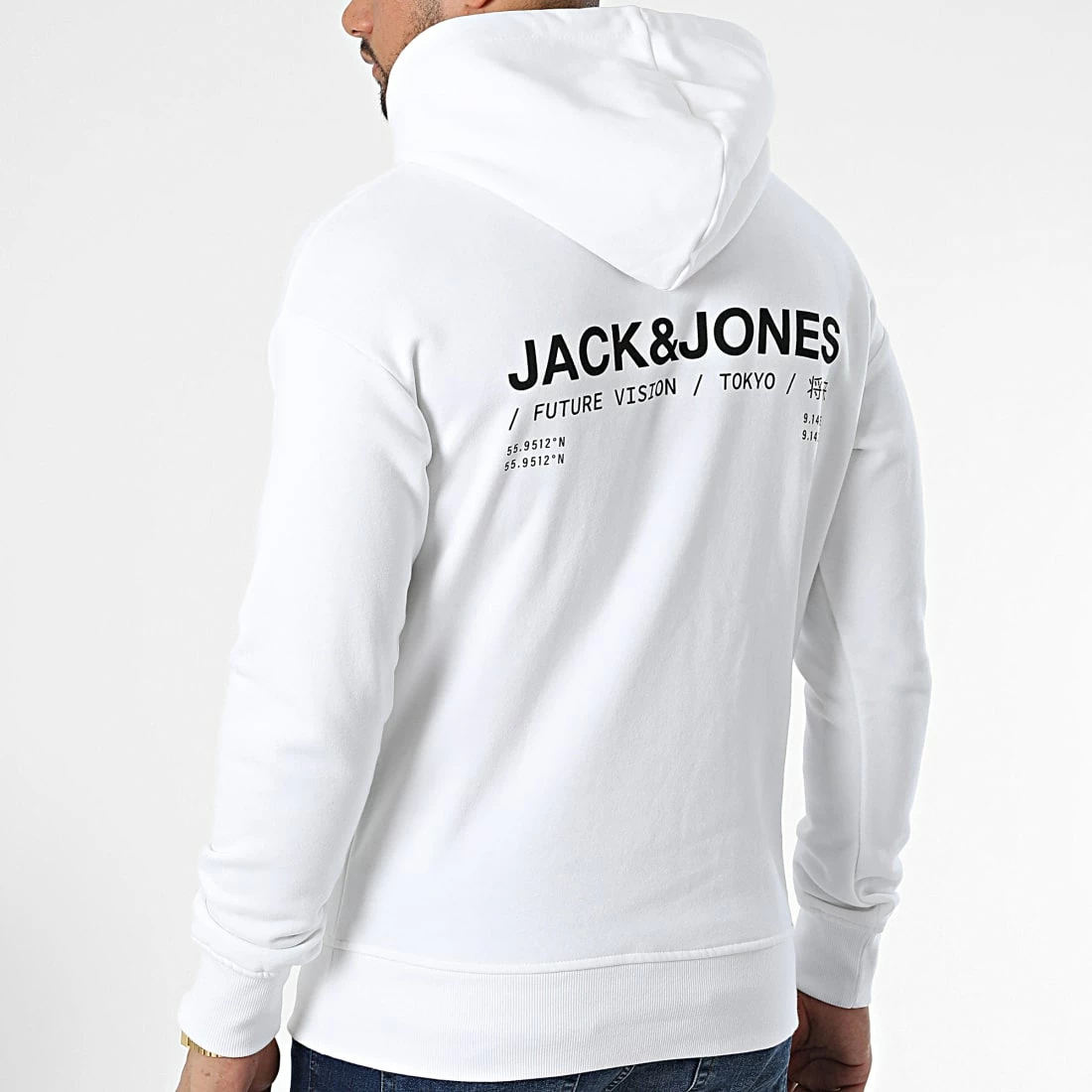 Tout neuf 🔔 Sweat Capuche Mono Vision Blanc de Jack And Jones 💯 4 Tout neuf 🔔 Sweat Capuche Mono Vision Blanc de Jack And Jones 💯 – Image 4