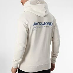 Vente flash 🎉 Sweat Capuche Mono Vision Beige de Jack And Jones 🤩 -Jack And Jones Soldes jack and jones 337526 12216286 MOONBEAN RELAXED 20220922T152258 04