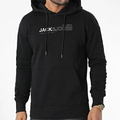 Acheter ❤️ Sweat Capuche Mono Vision Noir de Jack And Jones 🥰