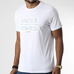 Sortie 🛒 Tee 👕 Shirt Galo Blanc de Jack And Jones 😀