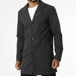 Budget 🌟 Manteau Tommy Gris Anthracite Chiné de Jack And Jones 🔔