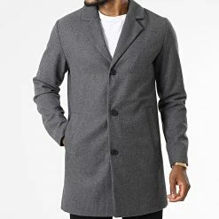 Tout neuf 😀 Manteau Tommy Gris Chiné de Jack And Jones 😍 -Jack And Jones Soldes jack and jones 339447 12212258 GREY MELANGE 20220930T160057 03