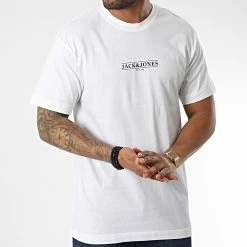 Meilleure vente 🧨 Tee 👚 Shirt Holi Tropical Blanc Floral de Jack And Jones 👏 -Jack And Jones Soldes jack and jones 339499 12223086 BRIGHT WHITE 20221020T144351 03