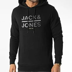 Meilleure vente 💯 Sweat Capuche Galo Noir de Jack And Jones 😍