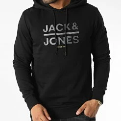 Meilleure vente 💯 Sweat Capuche Galo Noir de Jack And Jones 😍 -Jack And Jones Soldes jack and jones 339504 12218258 BLACK 20221020T145417 03
