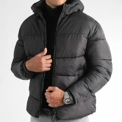 Sortie 💯 Doudoune Capuche Chili Noir de Jack And Jones 👏