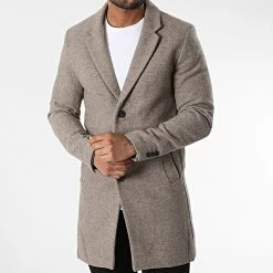 Meilleure vente 💯 Manteau Moulder Wool A Carreaux Beige de Jack And Jones ⭐ -Jack And Jones Soldes jack and jones 341404 12171374 GREIGE 20221007T155557 03