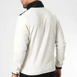 Budget 🛒 Sweat Col Zippé Tech Polar Beige Noir de Jack And Jones 🤩 -Jack And Jones Soldes jack and jones 341425 12218426 MOONBEAM 20221014T151144 04