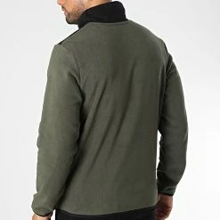 Acheter ❤️ Sweat Col Zippé Tech Polar Vert Kaki Noir de Jack And Jones ⭐ -Jack And Jones Soldes jack and jones 341426 12218426 FOREST NIGHT 20221013T151803 04