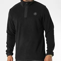 Budget 🤩 Sweat Col Zippé Tech Polar Noir de Jack And Jones 😀