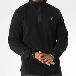 Budget 🤩 Sweat Col Zippé Tech Polar Noir de Jack And Jones 😀 -Jack And Jones Soldes jack and jones 341428 12218426 BLACK 20221014T151704 03