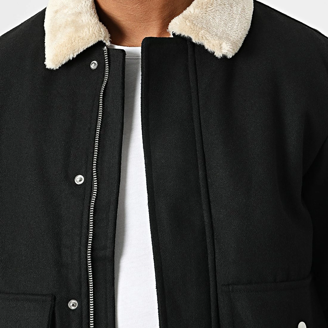 Meilleur prix 🛒 Veste Zippée Col Fourrure Tom Noir de Jack And Jones 🥰 2 Meilleur prix 🛒 Veste Zippée Col Fourrure Tom Noir de Jack And Jones 🥰 – Image 2