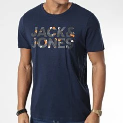 Promo 😉 Tee 👚 Shirt Ramp Bleu Marine de Jack And Jones 🎁