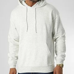 Remise 🧨 Sweat Capuche Oversize Large Brink Blanc Chiné de Jack And Jones ⭐