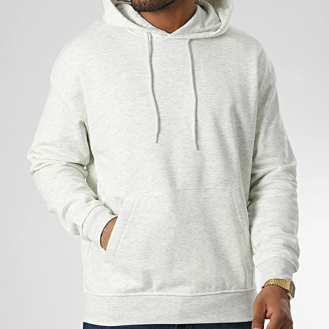 Remise 🧨 Sweat Capuche Oversize Large Brink Blanc Chiné de Jack And Jones ⭐ 3 Remise 🧨 Sweat Capuche Oversize Large Brink Blanc Chiné de Jack And Jones ⭐ – Image 3