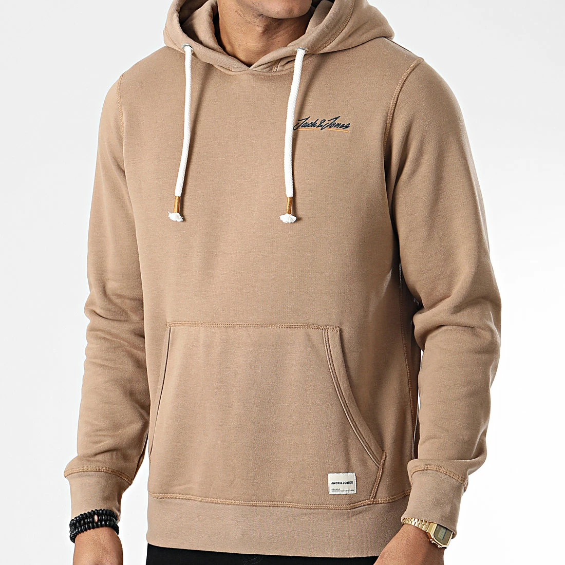 Nouveau ❤️ Sweat Capuche Tons Camel de Jack And Jones ⌛ 1 Nouveau ❤️ Sweat Capuche Tons Camel de Jack And Jones ⌛