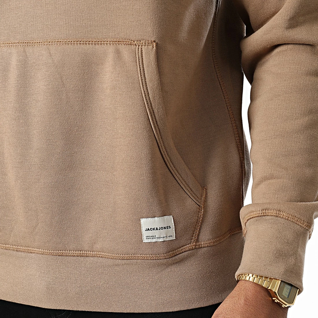 Nouveau ❤️ Sweat Capuche Tons Camel de Jack And Jones ⌛ 2 Nouveau ❤️ Sweat Capuche Tons Camel de Jack And Jones ⌛ – Image 2