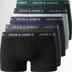 Vente flash ⌛ Lot De 5 Boxers 12211147 Vert Bleu Marine Noir de Jack And Jones 🤩