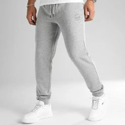 Promo 🛒 Pantalon Jogging Gordon Shark Gris Chiné de Jack And Jones ✔️