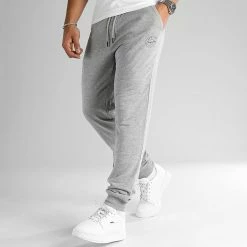 Promo 🛒 Pantalon Jogging Gordon Shark Gris Chiné de Jack And Jones ✔️ -Jack And Jones Soldes jack and jones 343054 12165322 LIGHT GREY MELANGE 20221021T095216 03