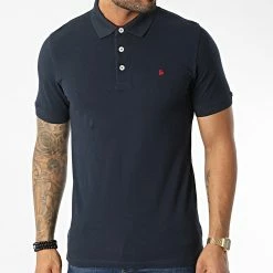 Sortie 💯 Polo Manches Courtes Paulos Bleu Marine de Jack And Jones ⭐