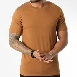 Tout neuf ✨ Tee 👚 Shirt Organic Basic Camel de Jack And Jones 😉 -Jack And Jones Soldes jack and jones 343222 12156101 RUBBER 20221020T145838 03