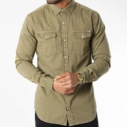 Tout neuf 🧨 Chemise Jean A Manches Longues Sheridan Vert Kaki de Jack And Jones 😉 -Jack And Jones Soldes jack and jones 343372 12138115 FOREST NIGHT 20221020T150456 03
