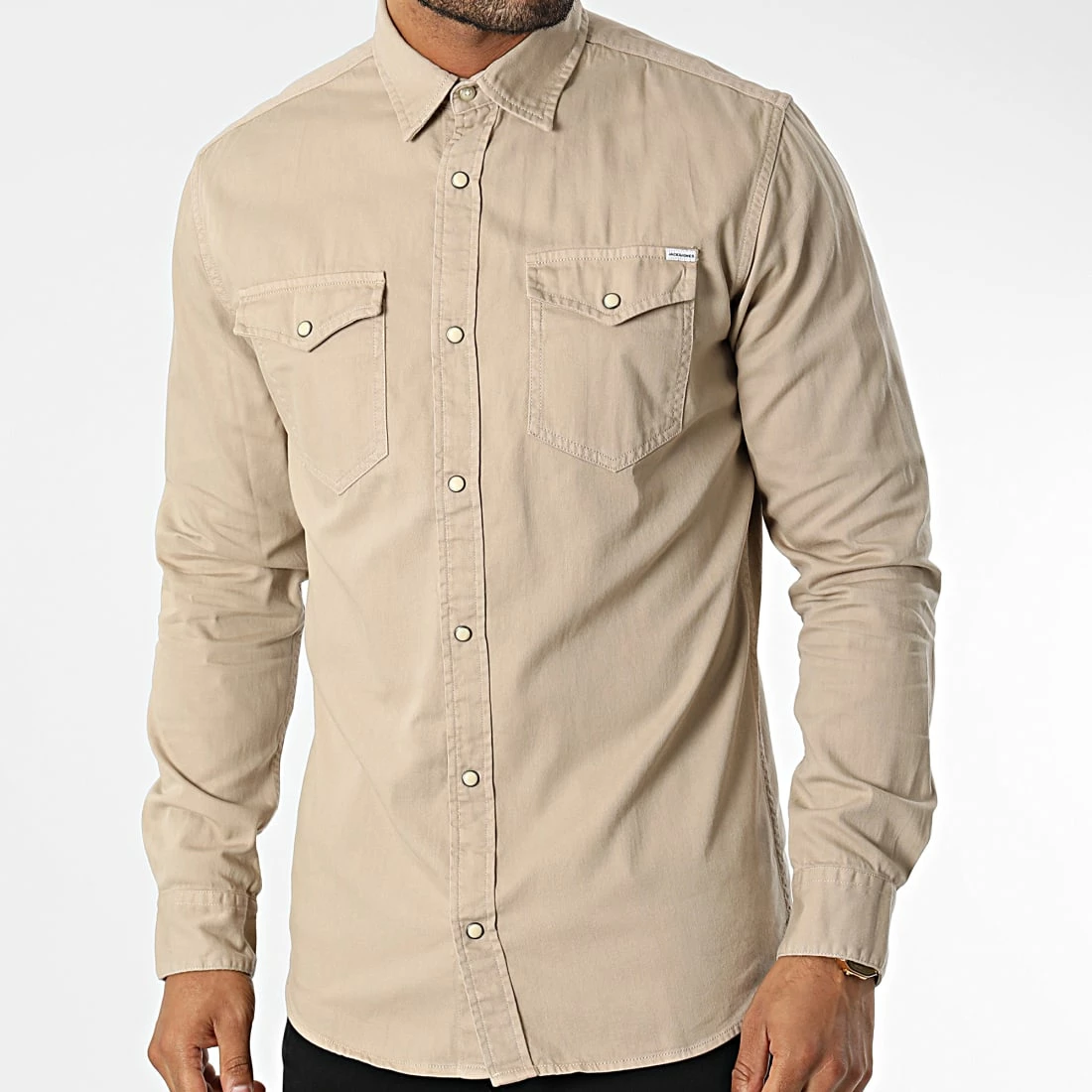 Meilleure vente ✔️ Chemise Jean A Manches Longues Sheridan Beige de Jack And Jones 💯 1 Meilleure vente ✔️ Chemise Jean A Manches Longues Sheridan Beige de Jack And Jones 💯