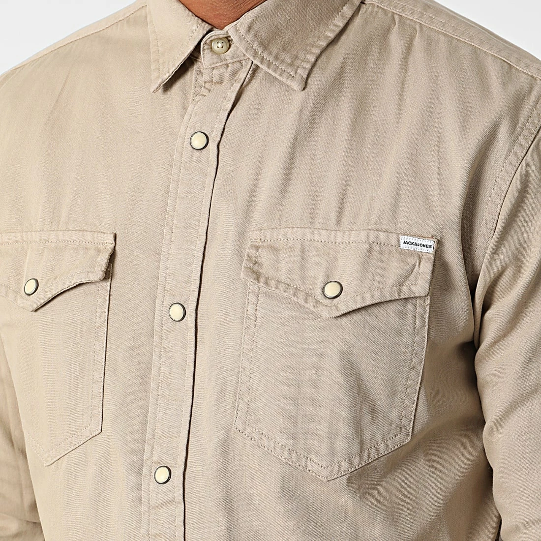 Meilleure vente ✔️ Chemise Jean A Manches Longues Sheridan Beige de Jack And Jones 💯 2 Meilleure vente ✔️ Chemise Jean A Manches Longues Sheridan Beige de Jack And Jones 💯 – Image 2