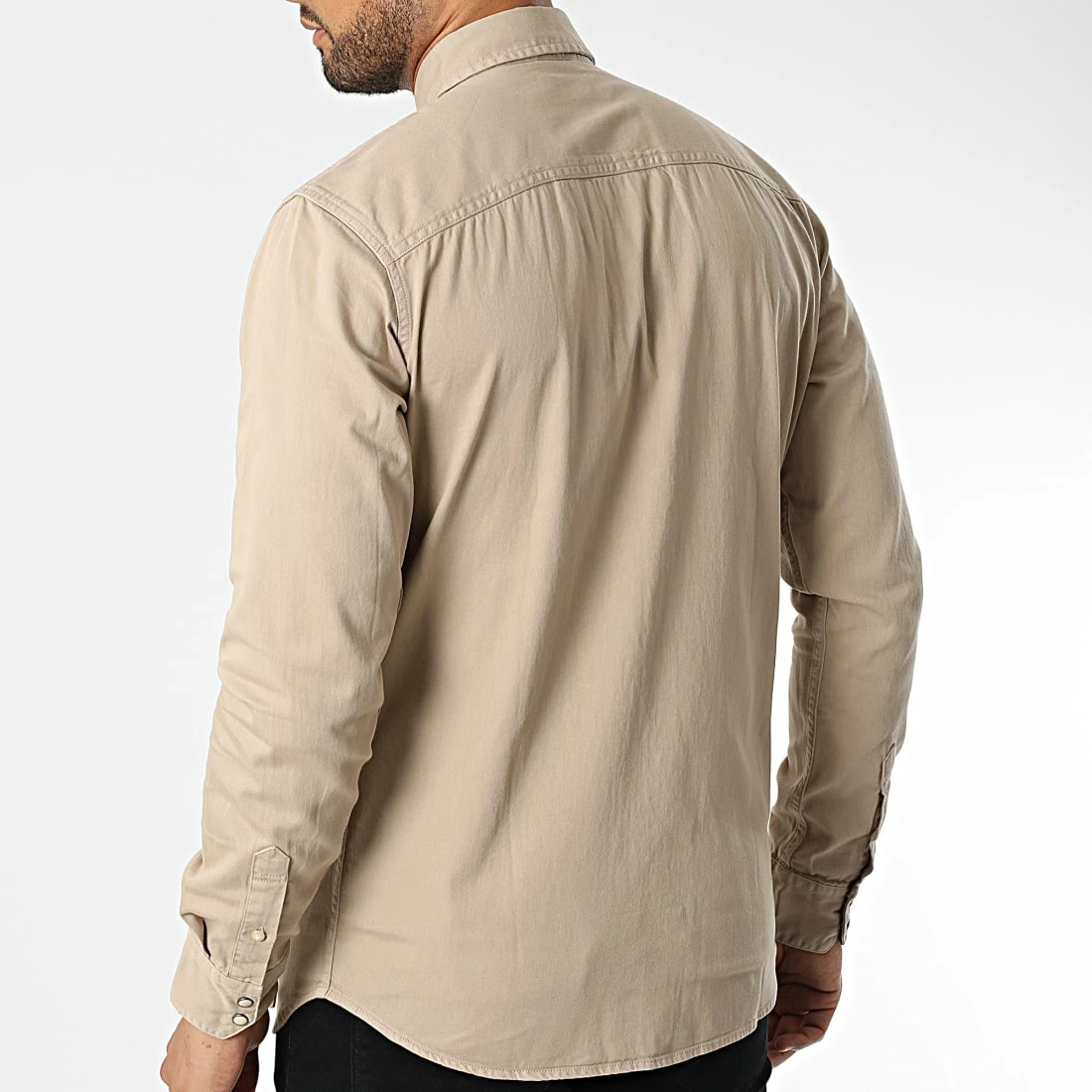 Meilleure vente ✔️ Chemise Jean A Manches Longues Sheridan Beige de Jack And Jones 💯 4 Meilleure vente ✔️ Chemise Jean A Manches Longues Sheridan Beige de Jack And Jones 💯 – Image 4