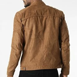 Budget 💯 Veste Biker Suédine Rocky Marron de Jack And Jones ❤️ -Jack And Jones Soldes jack and jones 343385 12147218 COGNAC FAKE SUEDE 20221014T151352 04