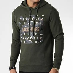 Nouveau 👏 Sweat Capuche Ramp Vert Kaki de Jack And Jones 🔔