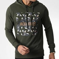 Nouveau 👏 Sweat Capuche Ramp Vert Kaki de Jack And Jones 🔔 -Jack And Jones Soldes jack and jones 343587 12211503 ROSIN 20221025T152127 03