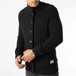 Budget ⭐ Cardigan Ted Noir de Jack And Jones 🥰 -Jack And Jones Soldes jack and jones 343673 12215817 BLACK CARDIGAN 20221017T160808 03
