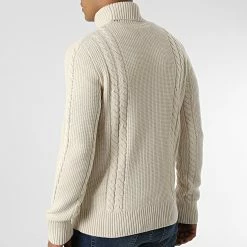 Acheter 😉 Pull Col Roulé Ted Beige de Jack And Jones 🔔 -Jack And Jones Soldes jack and jones 343679 12215817 MOONBEAM ROLL NECK 20221017T161404 04