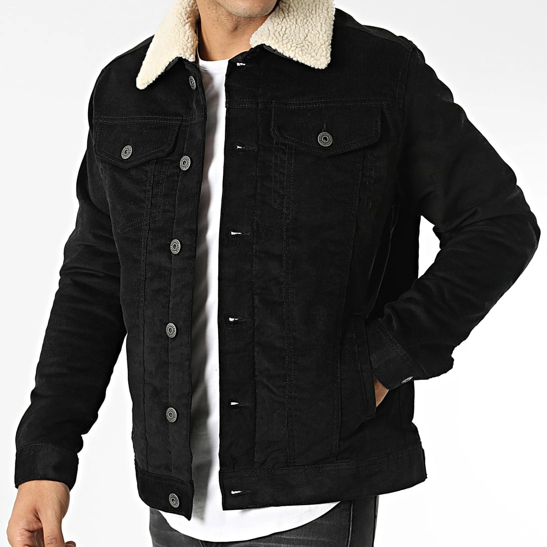 Top 10 🎁 Veste Jean Col Mouton Alvin 12194295 Noir de Jack And Jones ⌛ 3 Top 10 🎁 Veste Jean Col Mouton Alvin 12194295 Noir de Jack And Jones ⌛ – Image 3