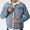 Offres 🔔 Veste Jean Col Mouton AKM 766 Bleu Wash de Jack And Jones ✨