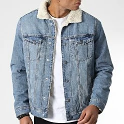 Offres 🔔 Veste Jean Col Mouton AKM 766 Bleu Wash de Jack And Jones ✨ -Jack And Jones Soldes jack and jones 343761 12220995 BLUE DENIM 20221025T151121 03