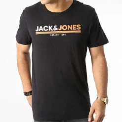 Vente flash 🛒 Tee 👚 Shirt Frederik Noir de Jack And Jones ⭐ -Jack And Jones Soldes jack and jones 343814 12219841 BLACK 20221024T153054 03