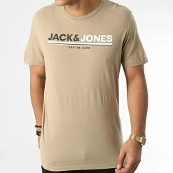 Top 10 ✔️ Tee 👚 Shirt Frederik Camel de Jack And Jones 💯