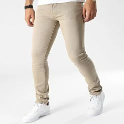 Tout neuf ❤️ Jean Slim Glenn Icon 12217290 Beige de Jack And Jones 🔥