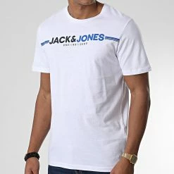 Promo ✨ Tee 👚 Shirt Frederik Blanc de Jack And Jones 🎉