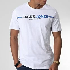 Promo ✨ Tee 👚 Shirt Frederik Blanc de Jack And Jones 🎉 -Jack And Jones Soldes jack and jones 343832 12219841 WHITE 20221025T150839 03
