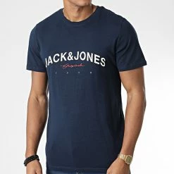 Meilleure vente 🤩 Tee 👚 Shirt Friday Bleu Marine de Jack And Jones 👏 -Jack And Jones Soldes jack and jones 343948 12228678 NAVY BLAZER 20221025T153450 03